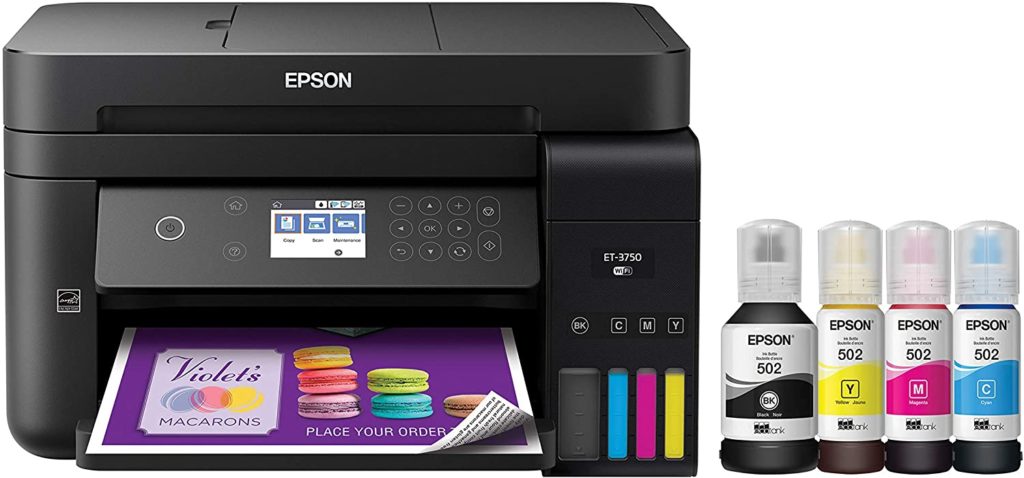 Epson WorkForce ET-3750 EcoTank Wireless Printer with Scanner