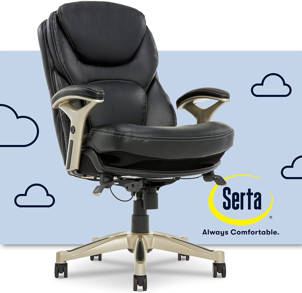 Serta 44186 Adjustable Mid Back Desk Chair with Lumbar Support